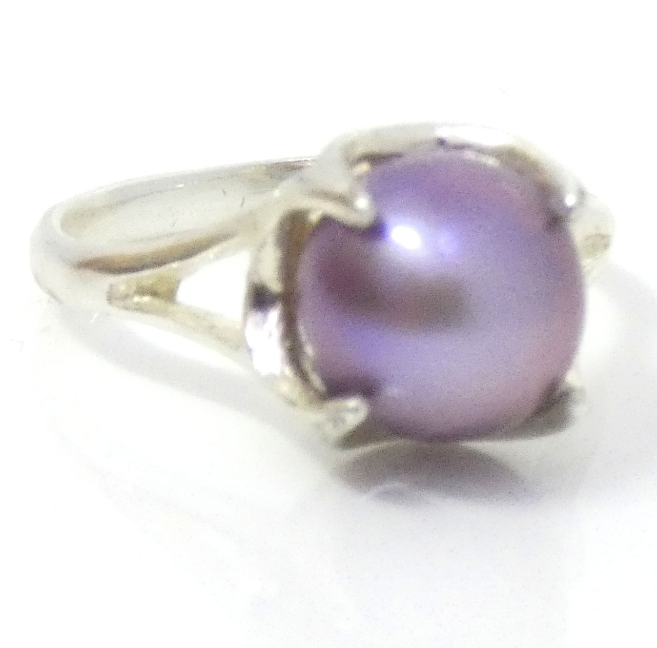 Purple Edison Pearl Claw Set Ring